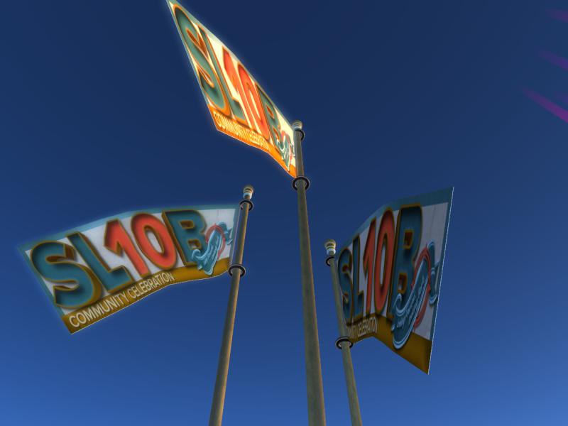 Flags flying over the SL10B Community Celebration