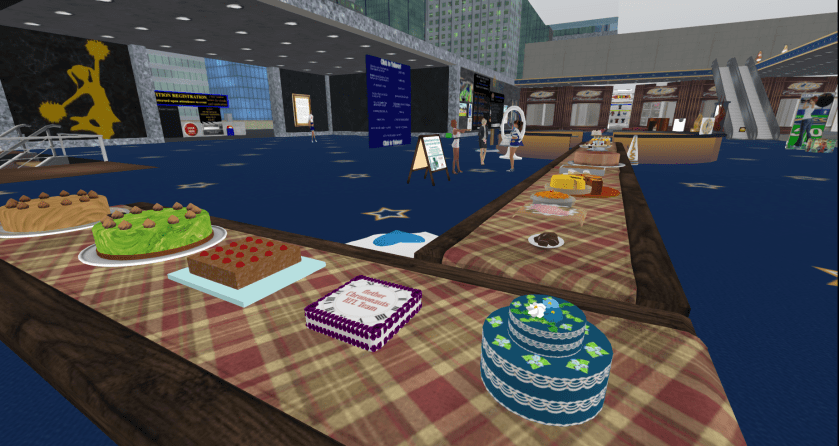 Some of the cakes set out at Cheertopia