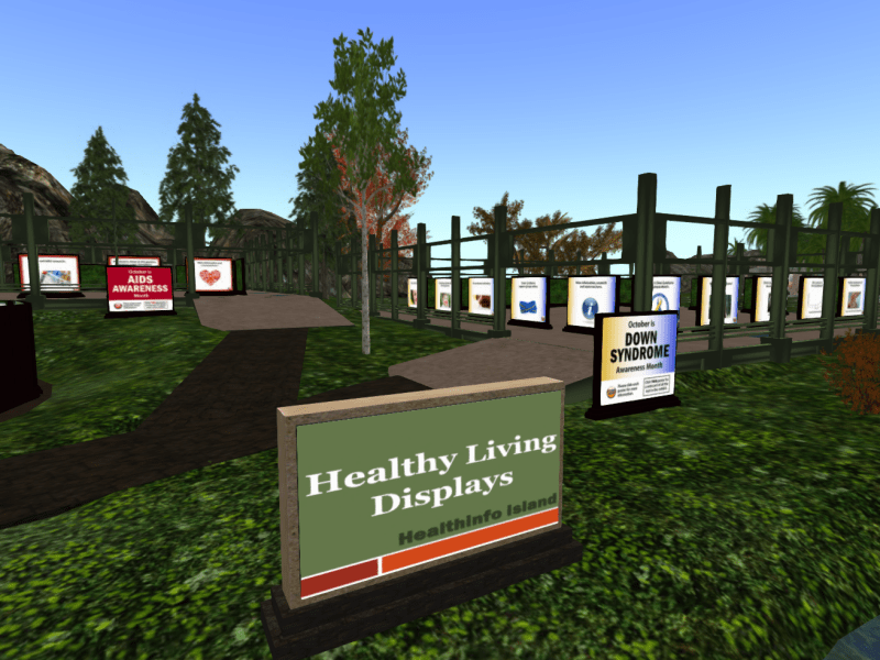 Some of the exhibits at Health Info Island
