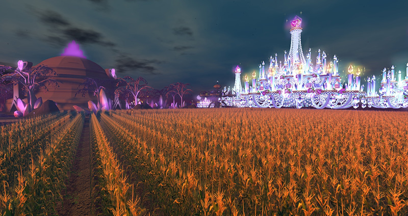 SL15B - the Cake and Main Stage, seen from the Cornfield, photographed by Wildstar Beaumont