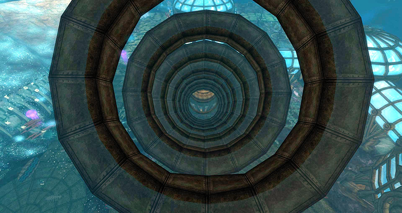 Into Nemo’s Obervatory at The Freeport Township of Flotsam in Blake Diego photographed by Wildstar Beaumont