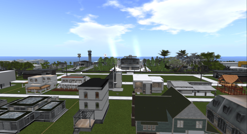 Looking towards the Theatre and the Decorating Contest homes