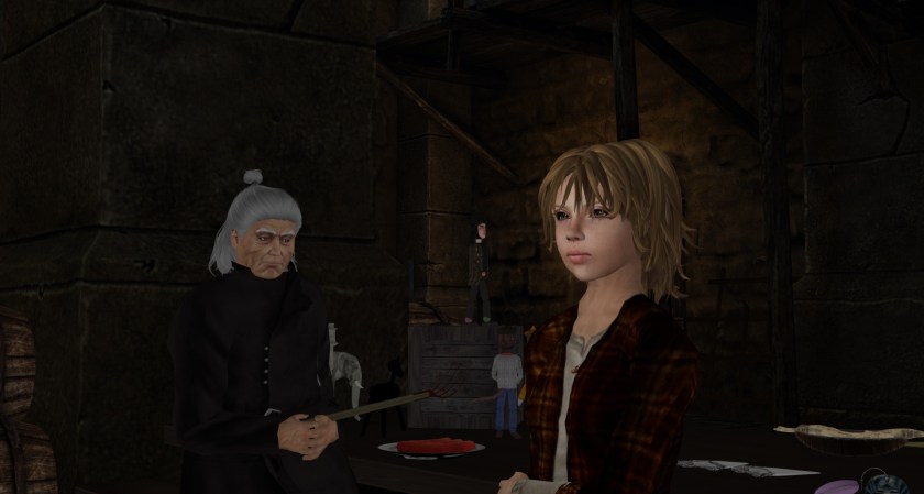 Tak and Old Bart, the fence, photographed by Wildstar Beaumont