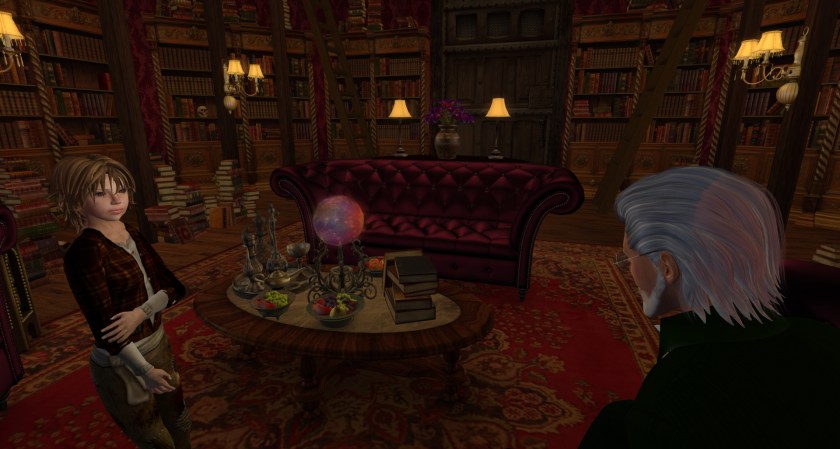 Tak meets the Professor inside the Library, photographed by Wildstar Beaumont