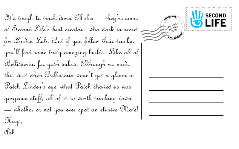 A sample postcard message