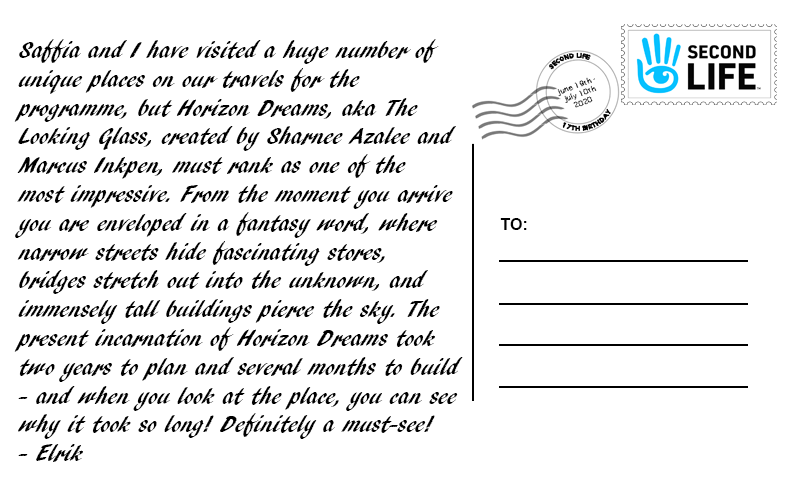 A sample postcard message