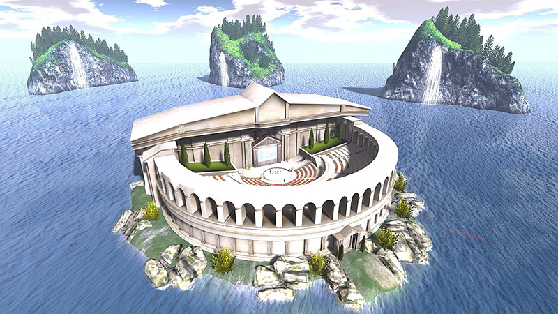 The Town Hall - one of Linden Labs turnkey designs, photographed by Wildstar Beaumont