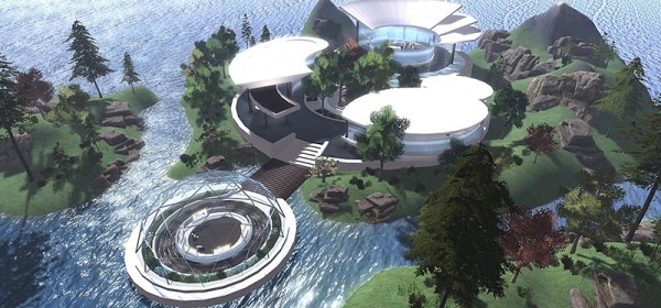 Futuristic - one of Linden Labs turnkey designs, photographed by Wildstar Beaumont