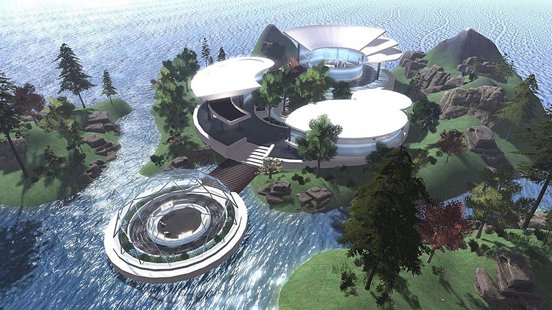 Futuristic - one of Linden Labs turnkey designs, photographed by Wildstar Beaumont